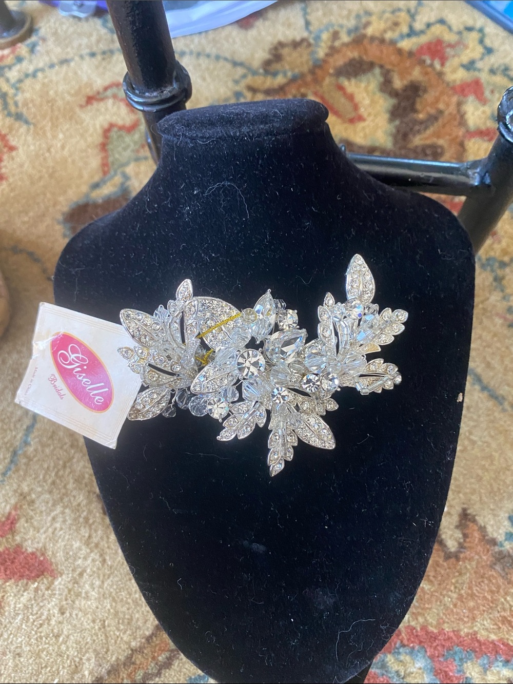 Silver Crystal Floral Bridal Hair Comb - Clear / Silver